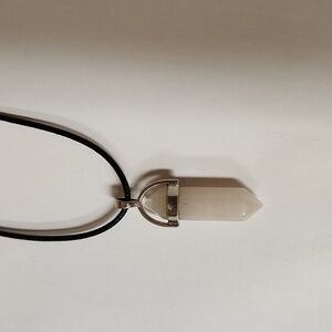 Healing Crystal Point Necklace Rainbow‎ Moonstone